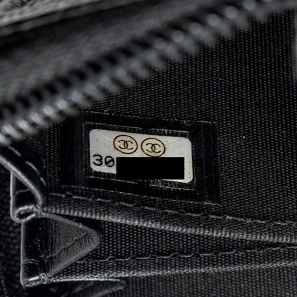 Chanel boy zip card holder caviar black