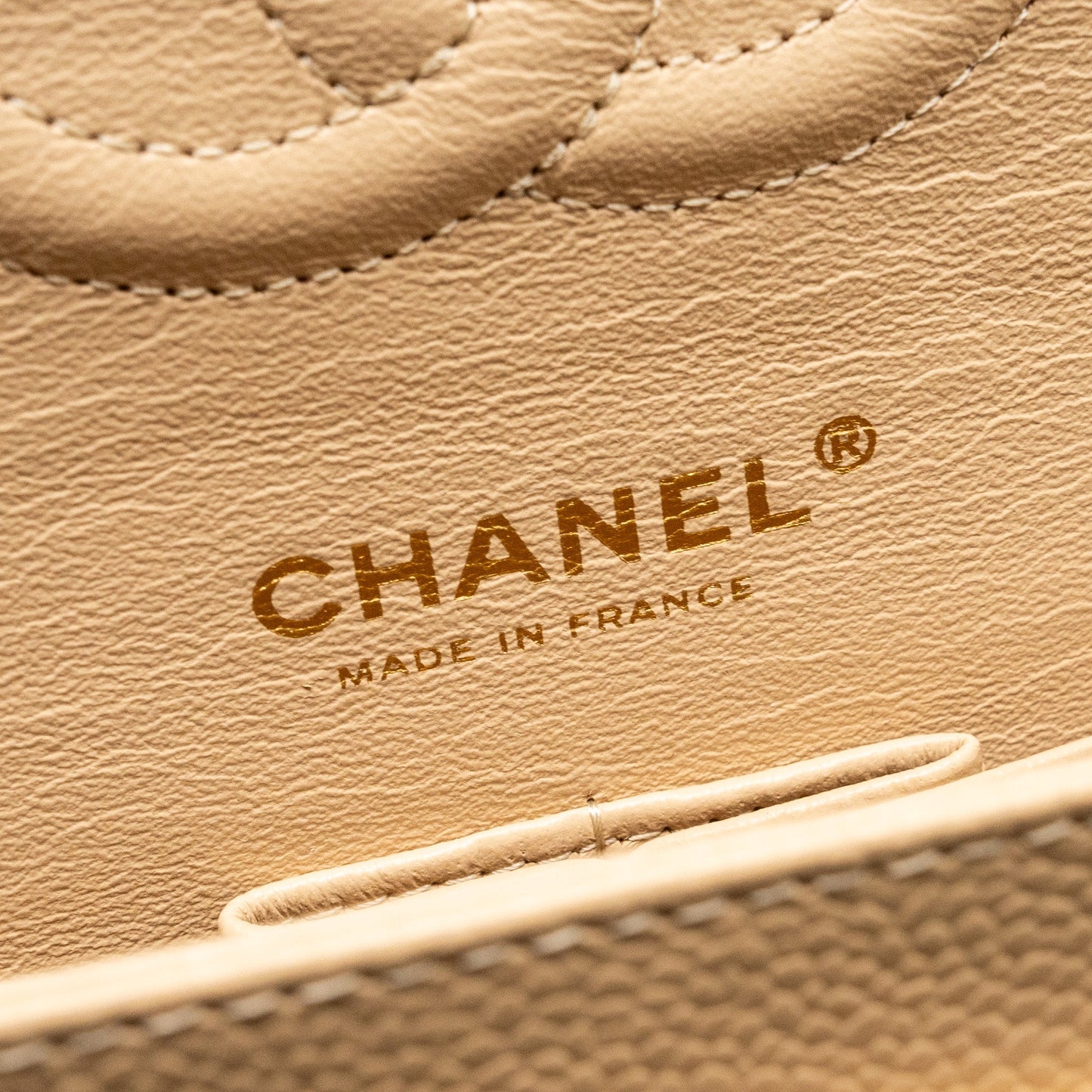 Chanel Medium Classic Double Flap Bag Caviar Beige