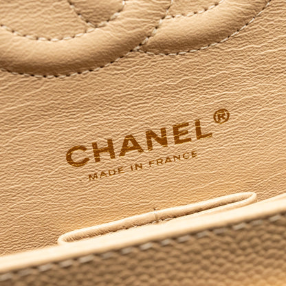 Chanel Medium Classic Double Flap Bag Caviar Beige