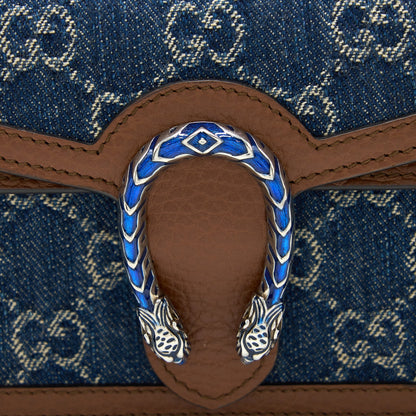 Gucci Super Mini Dionysus GG Supreme Denim/ Leather Multicolour Hardware