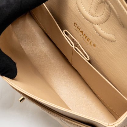 Chanel Medium Classic Double Flap Bag Caviar Beige