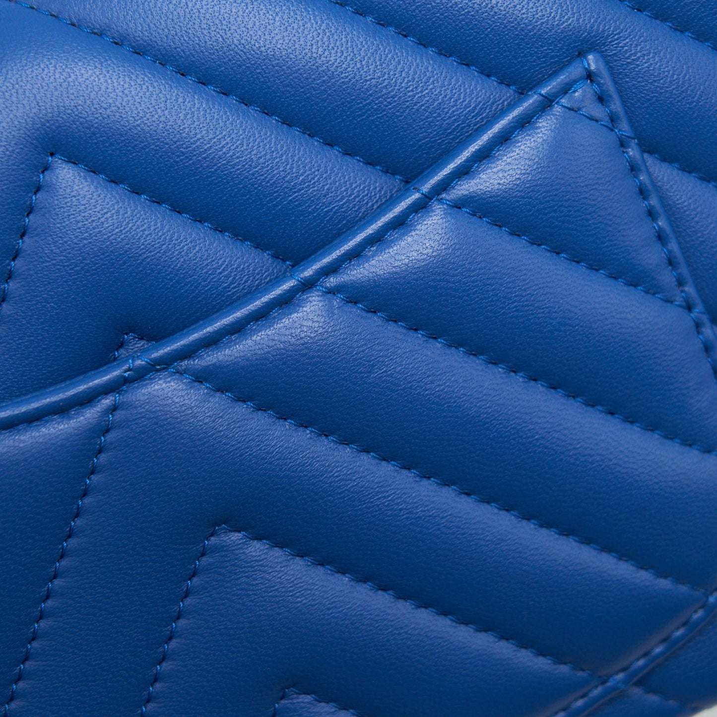 Chanel Mini Rectangular Flap Bag Chevron Lambskin Blue L