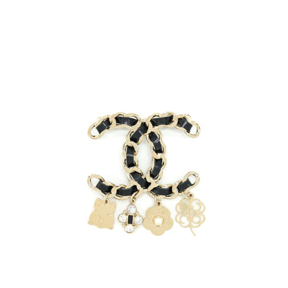 Chanel Leather Chain With Drop Charms Brooch L