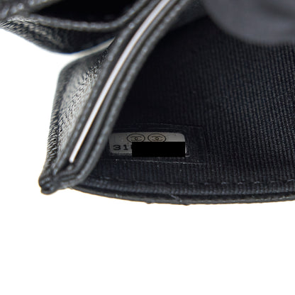 Chanel Caviar Card Holer with chain and bag charm Black L