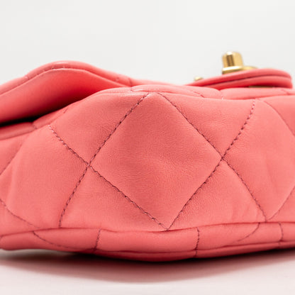 Chanel Mini Funky Town Flap Bag Lambskin Pink  (Microchip)