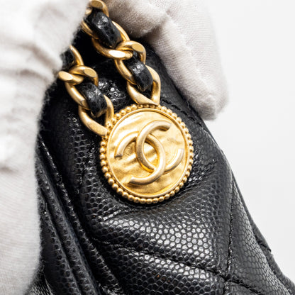 Chanel Mini Twist Your Button Flap Bag Caviar Black  (Microchip)