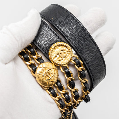 Chanel Mini Twist Your Button Flap Bag Caviar Black  (Microchip)