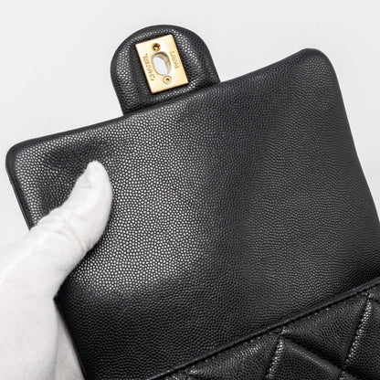 Chanel Mini Twist Your Button Flap Bag Caviar Black  (Microchip)