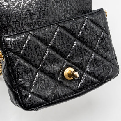 Chanel Mini Twist Your Button Flap Bag Caviar Black  (Microchip)