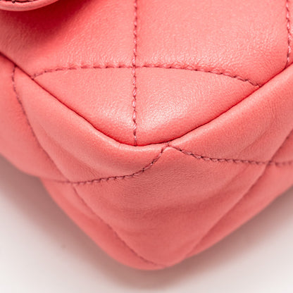 Chanel Mini Funky Town Flap Bag Lambskin Pink  (Microchip)