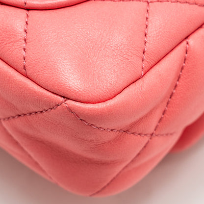 Chanel Mini Funky Town Flap Bag Lambskin Pink  (Microchip)