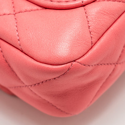 Chanel Mini Funky Town Flap Bag Lambskin Pink  (Microchip)