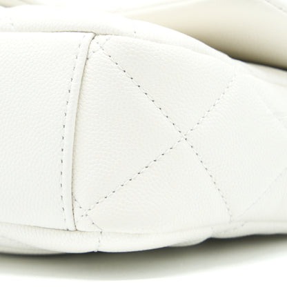 Chanel 22A Small Flap Bag Caviar White Brushed  (Microchip)