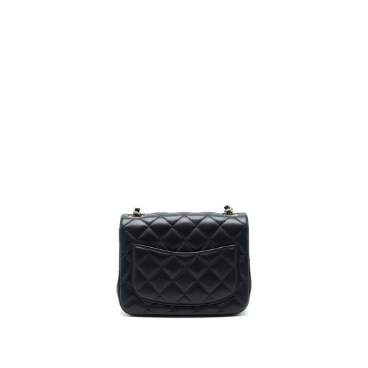 Chanel Mini Square Flap Bag Black Lambskin L