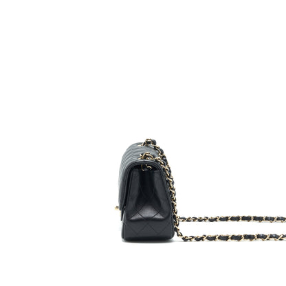 Chanel Mini Square Flap Bag Black Lambskin L