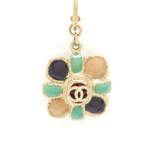 Chanel Glass Drop Earrings Multi Color