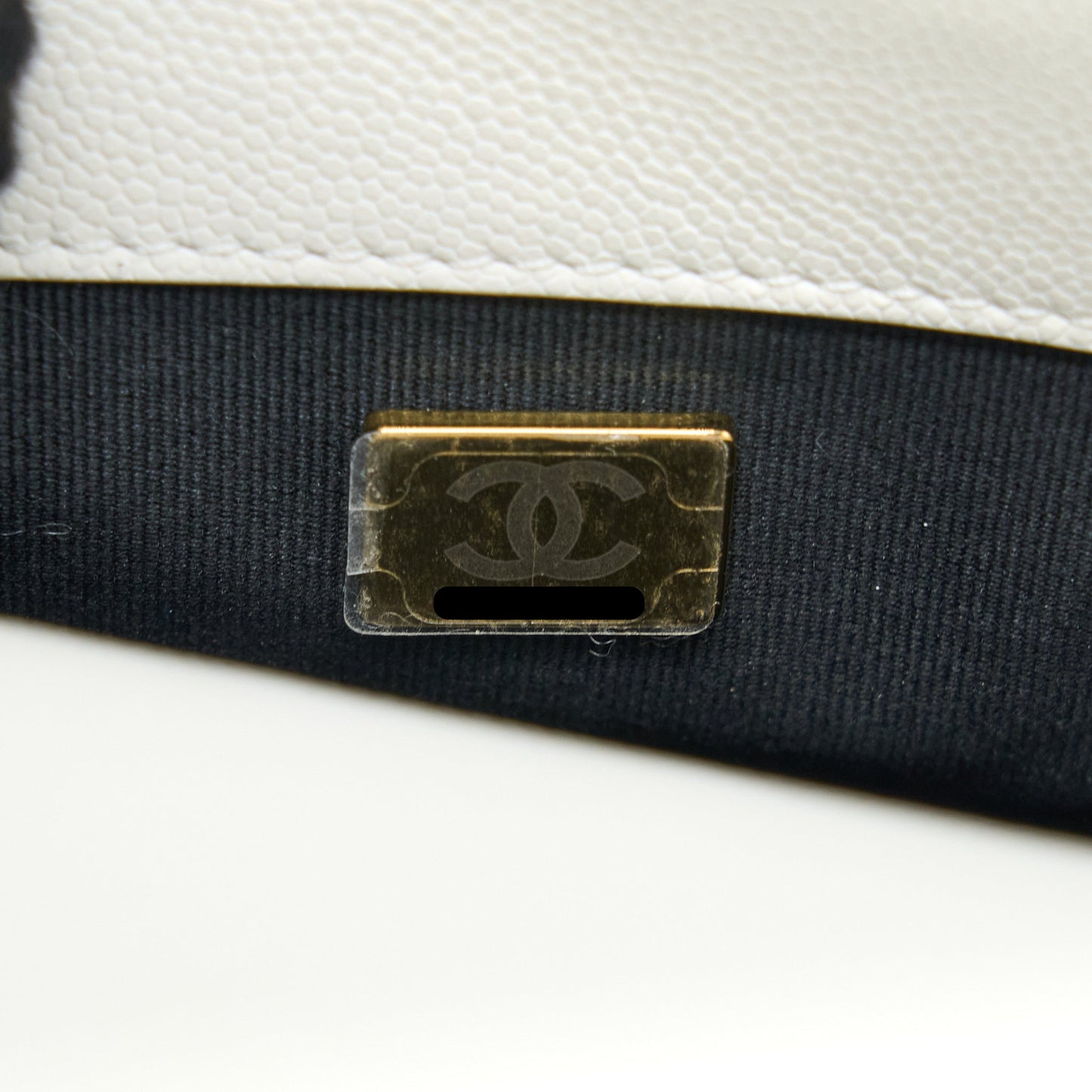 Chanel 22A Small Flap Bag Caviar White Brushed  (Microchip)