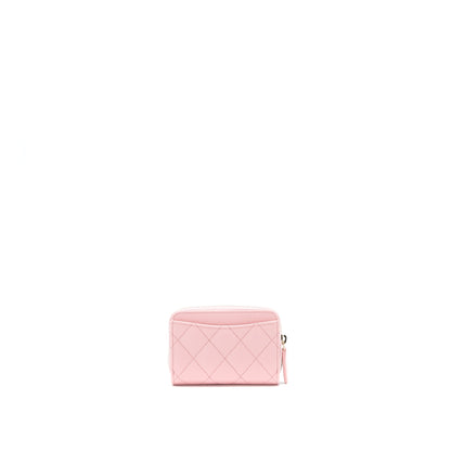 Chanel 22C Zip Cardholder Pink Caviar L