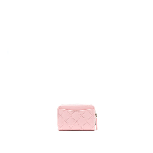 Chanel 22C Zip Cardholder Pink Caviar L