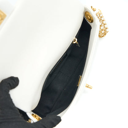 Chanel 22A Small Flap Bag Caviar White Brushed  (Microchip)