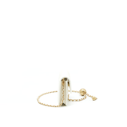 Chanel Pearl Crush Mini Flap Belt Bag White Lambskin