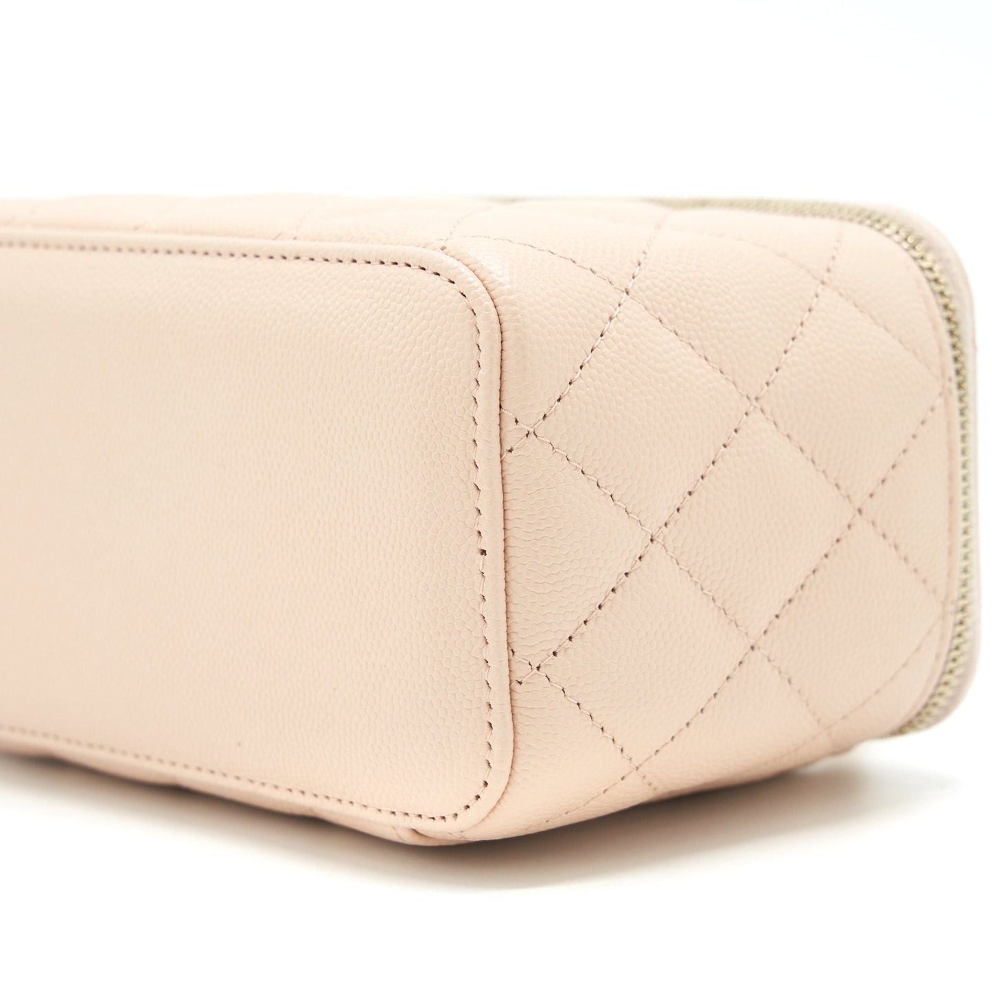 Chanel Long Vanity With Chain Caviar Beige L