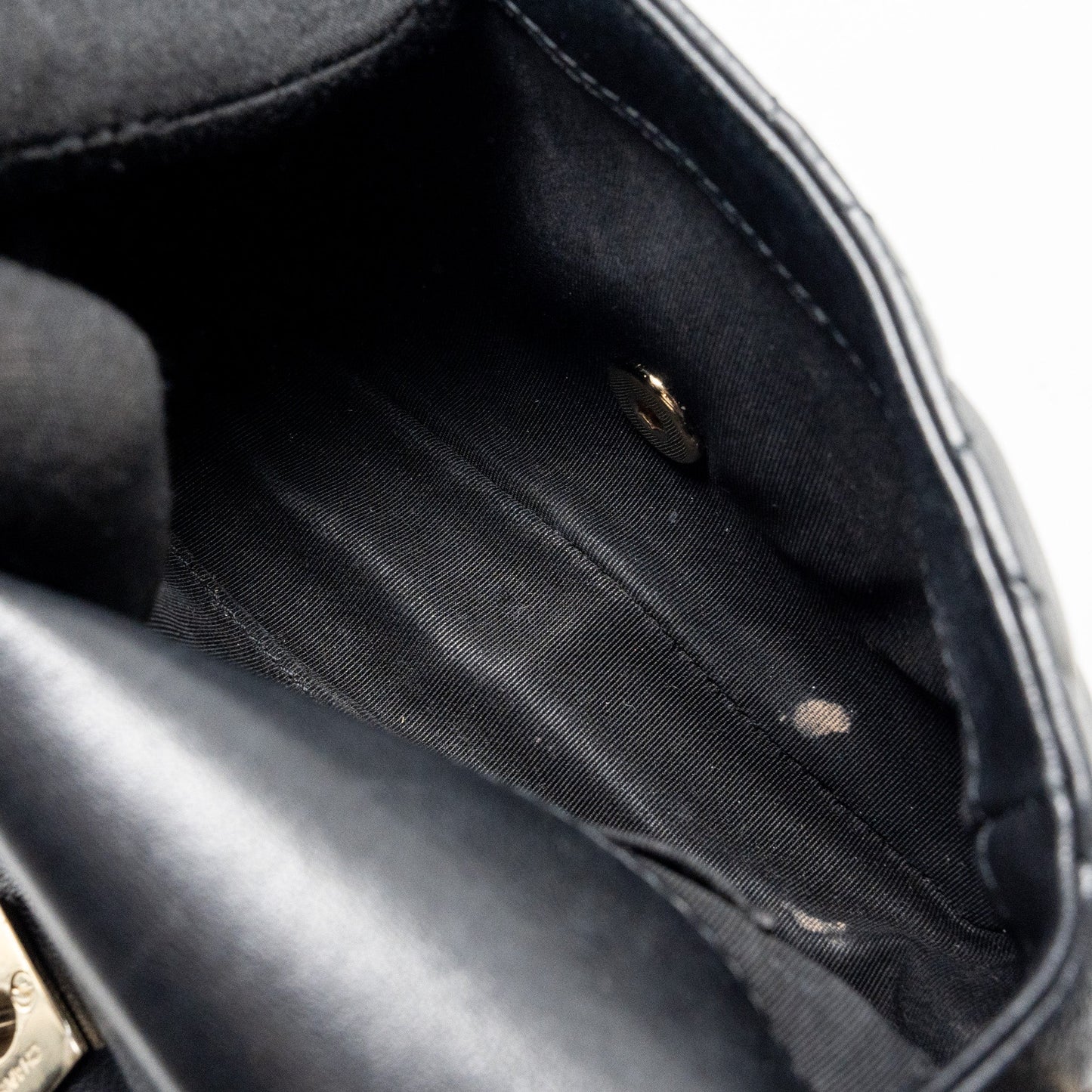 Chanel Pearl Chain Quilted Flap Bag Lambskin Black