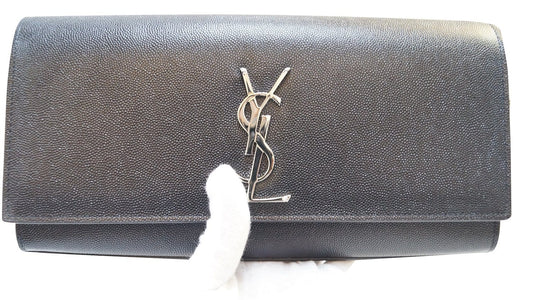 YVES SAINT LAURENT Kate Black Leather Clutch
