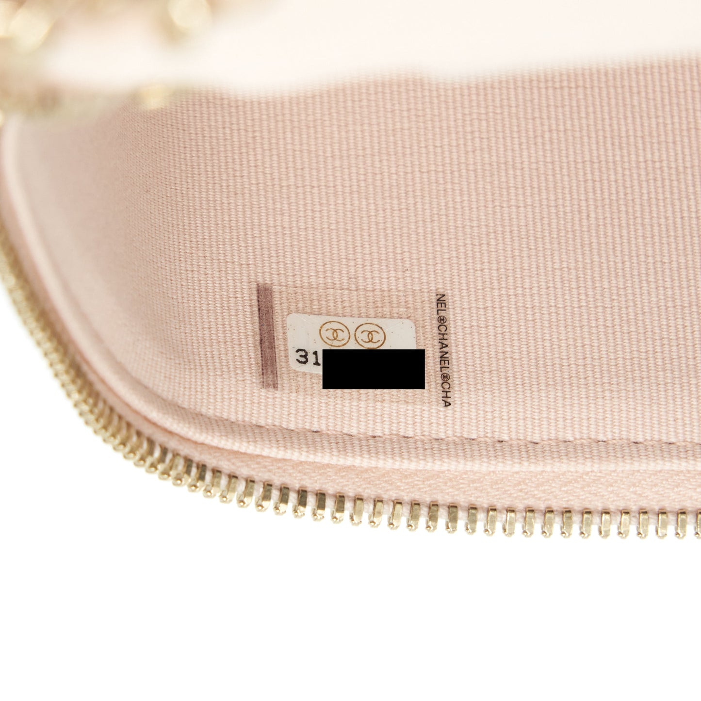 Chanel Long Vanity With Chain Caviar Beige L