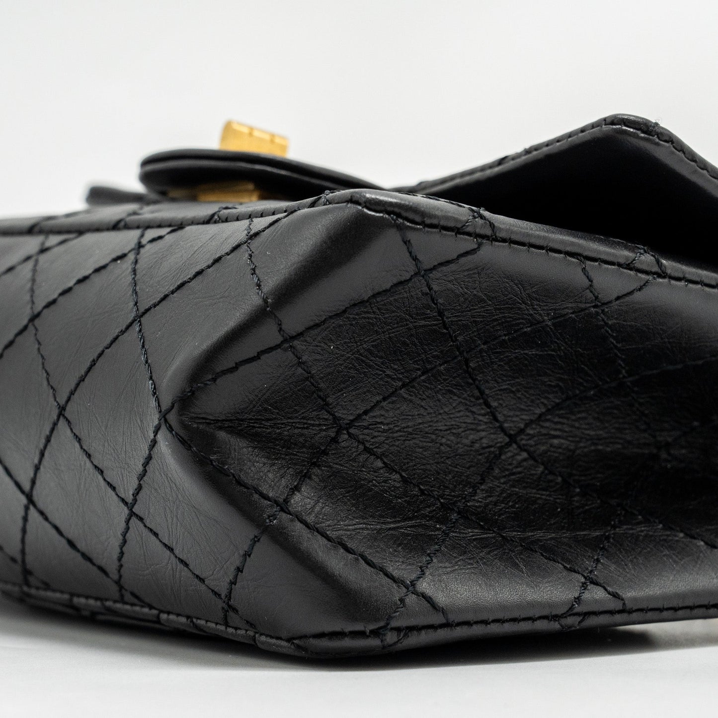 Chanel Mini 2.55 Reissue Aged Calfskin BLACK  (Microchip)