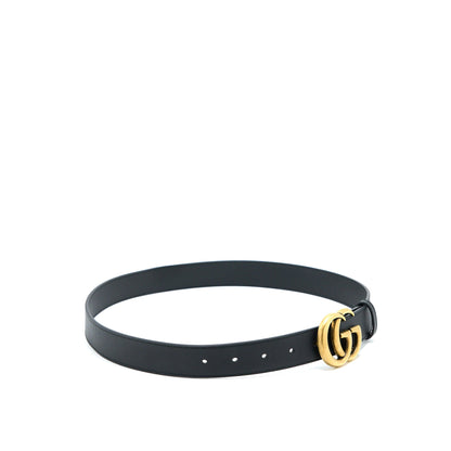 Gucci Size 80 Leather Belt With Double G Buckle Black