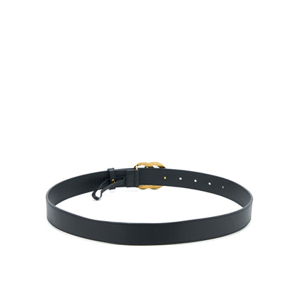 Gucci Size 80 Leather Belt With Double G Buckle Black