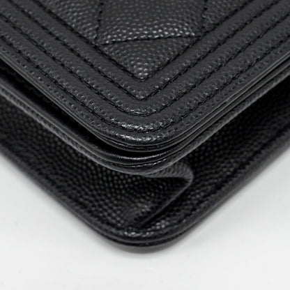 Chanel Boy Wallet on Chain caviar black  (Microchip)