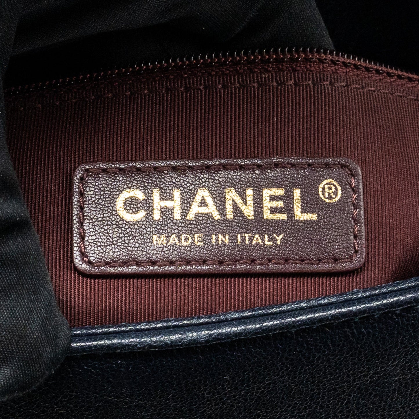 Chanel Mademoiselle Enamel Flap Bag Goatskin Navy