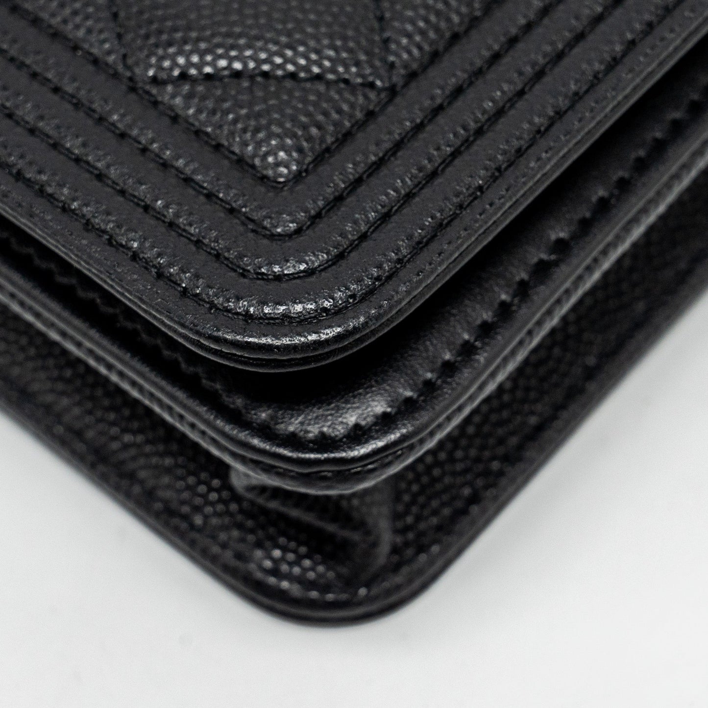 Chanel Boy Wallet on Chain caviar black  (Microchip)
