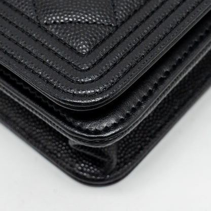 Chanel Boy Wallet on Chain caviar black  (Microchip)