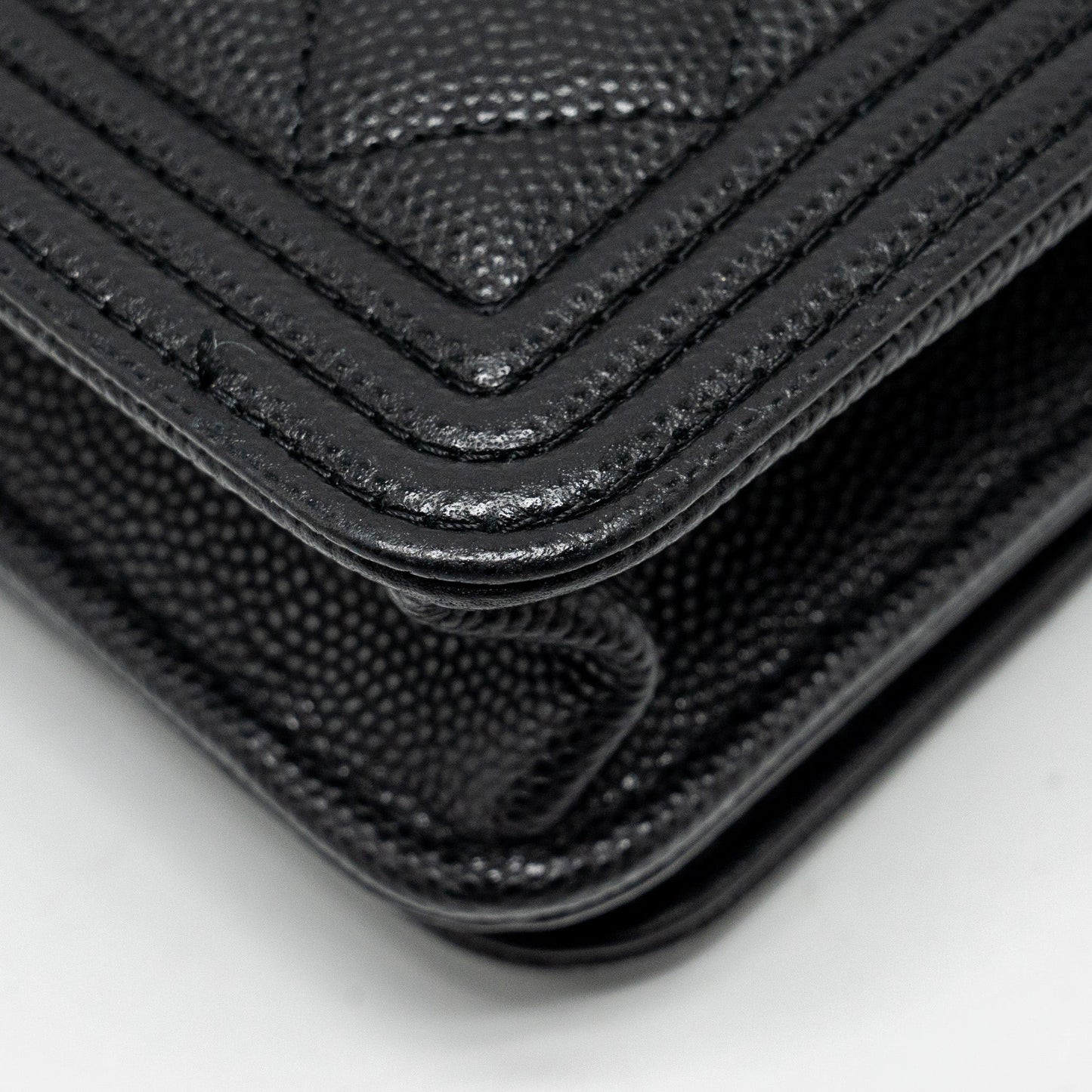 Chanel Boy Wallet on Chain caviar black  (Microchip)