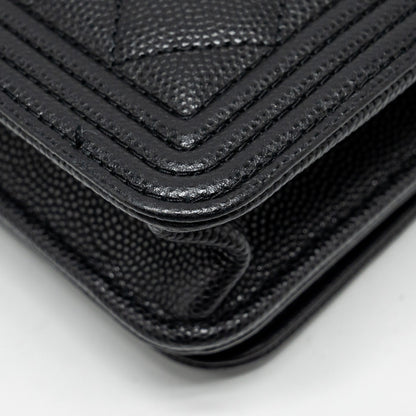 Chanel Boy Wallet on Chain caviar black  (Microchip)