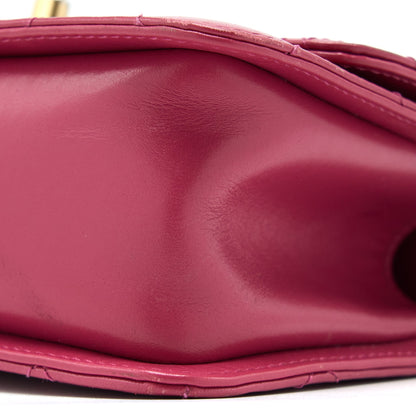 Chanel 21A Small Gold Crush Flap Bag Calfskin Raspberry Pink Brushed  (Microchip)