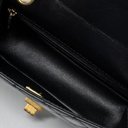 Chanel Mini 2.55 Reissue Flap Bag Aged Calfskin Black (microchip)