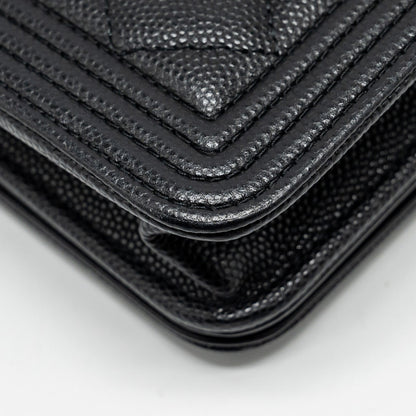 Chanel Boy Wallet on Chain caviar black  (Microchip)