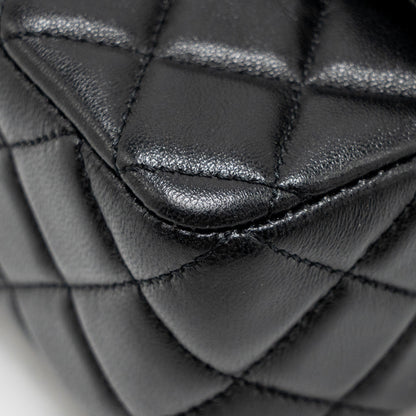 Chanel 24c Detail Top Handle Flap Bag Lambskin Black
