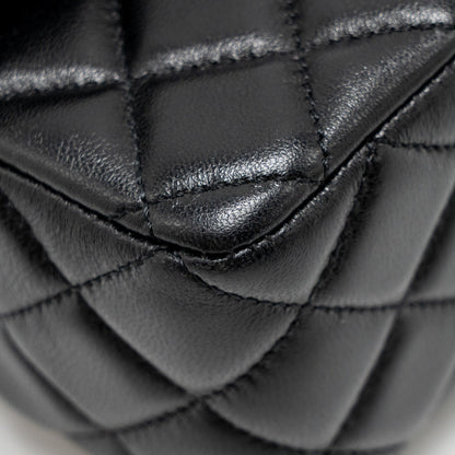 Chanel 24c Detail Top Handle Flap Bag Lambskin Black