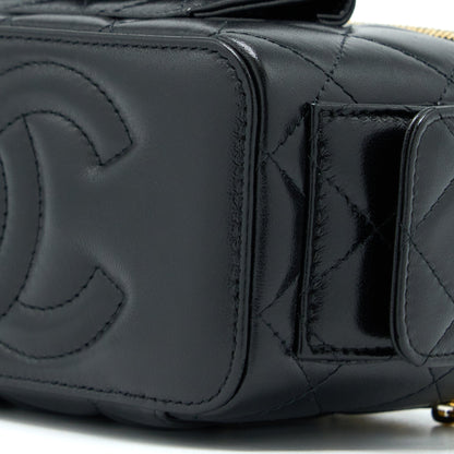 Chanel 22K Top Handle Pocket Long Vanity With Chain Black