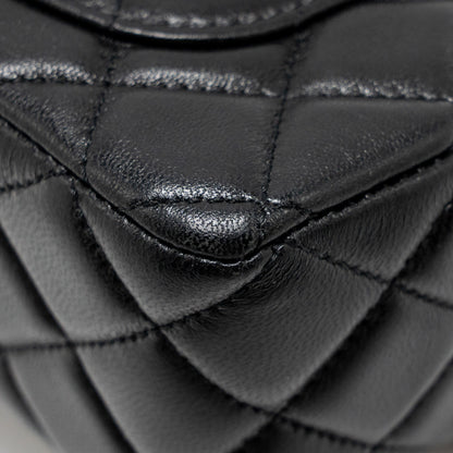 Chanel 24c Detail Top Handle Flap Bag Lambskin Black
