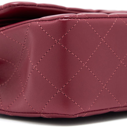 Chanel Medium Classic Flap Bag Lambskin Dark Red L (Microchip)