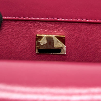Chanel 21A Small Gold Crush Flap Bag Calfskin Raspberry Pink Brushed  (Microchip)