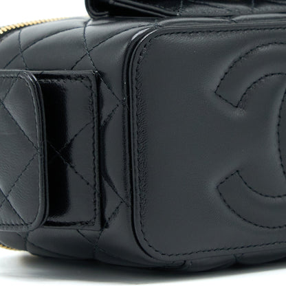 Chanel 22K Top Handle Pocket Long Vanity With Chain Black