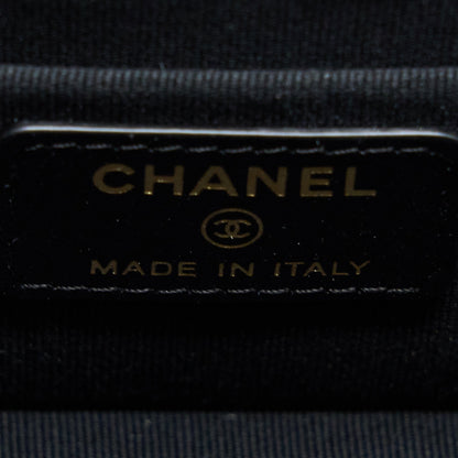 Chanel 22K Top Handle Pocket Long Vanity With Chain Black