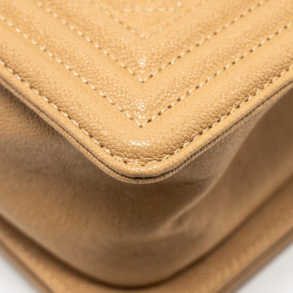 Chanel Medium Boy Bag Caviar Beige